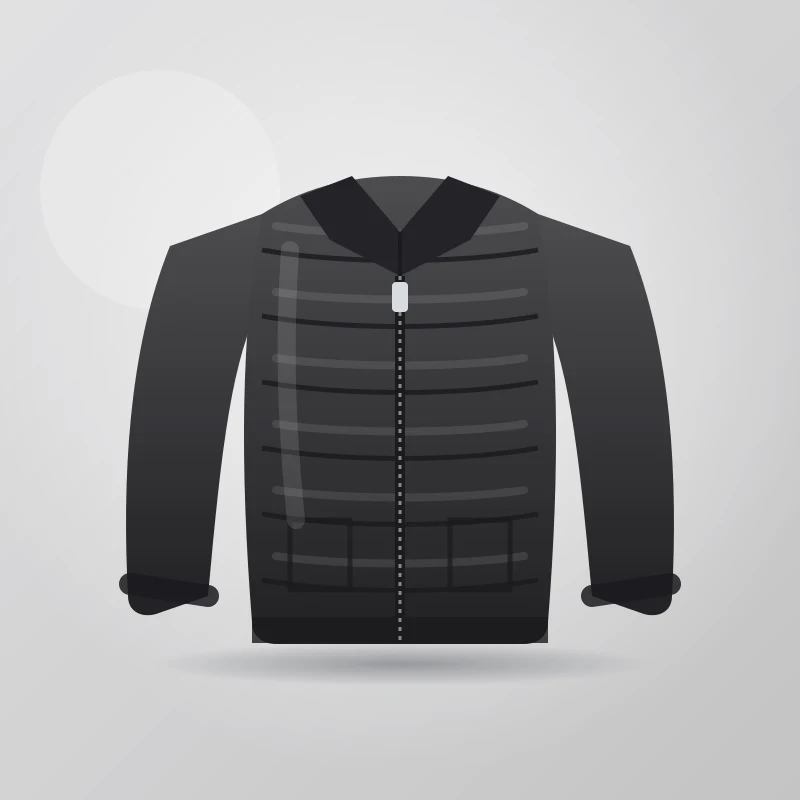 Quilted Puffer Jacket in Black